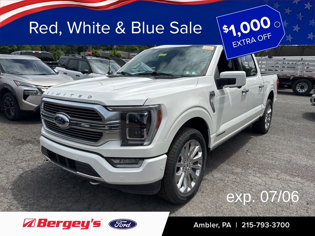 White Metallic 2023 Ford F-150 Pickup Truck Four-Wheel Drive Automatic