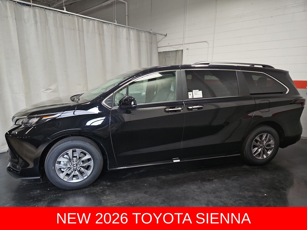 Midnight Black Metallic 2026 Toyota Sienna XLE 7-Passenger FWD Minivan Front-Wheel Drive Continuously Variable Transmission
