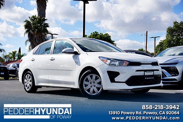 Clear White 2022 Kia Rio S FWD Sedan Front-Wheel Drive Continuously Variable Transmission