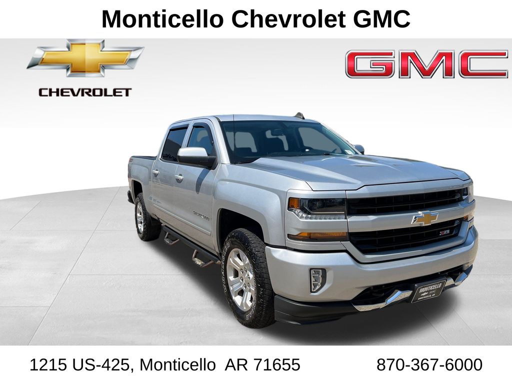 Silver Ice Metallic 2018 Chevrolet Silverado 1500 LT Crew Cab 4WD Pickup Truck Four-Wheel Drive 6-Speed Automatic Overdrive