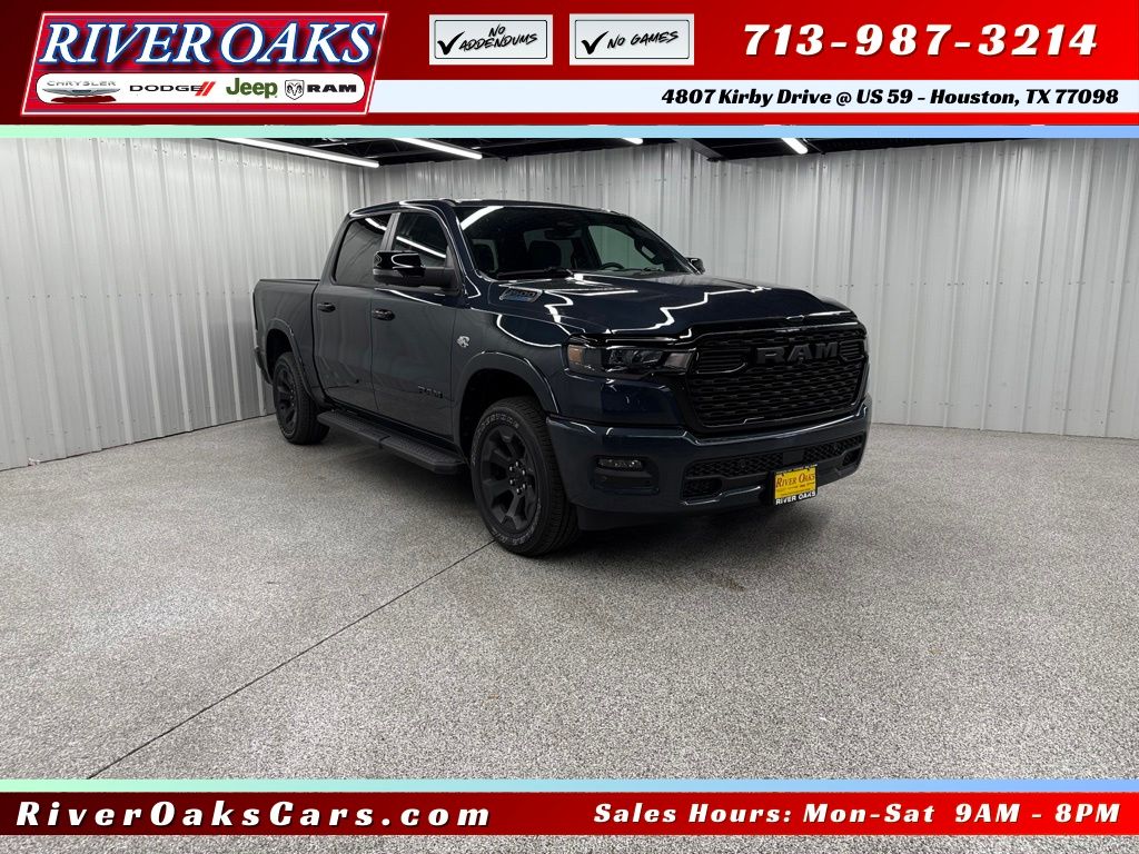 Blue Metallic 2026 RAM 1500 Pickup Truck Four-Wheel Drive 8-Speed Automatic