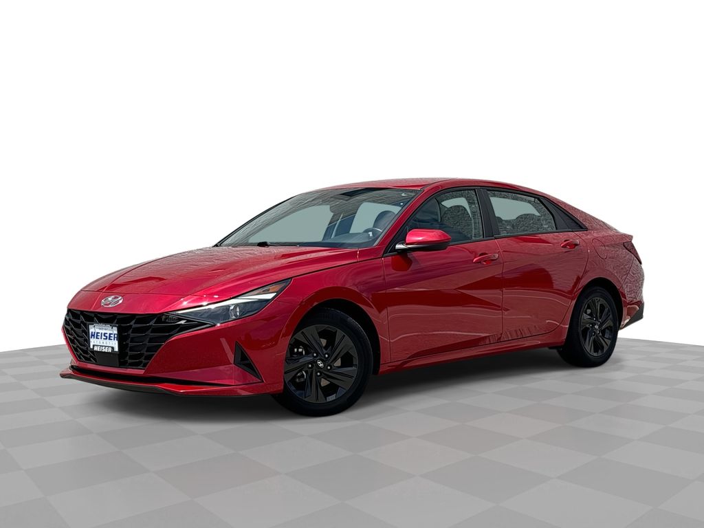 Calypso Red 2021 Hyundai Elantra Sedan Front-Wheel Drive Continuously Variable Transmission