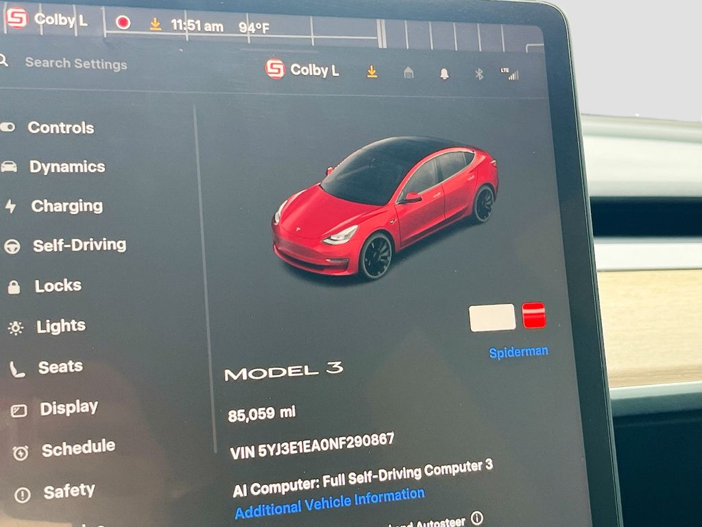 Used 2022 Red Tesla Base image 12
