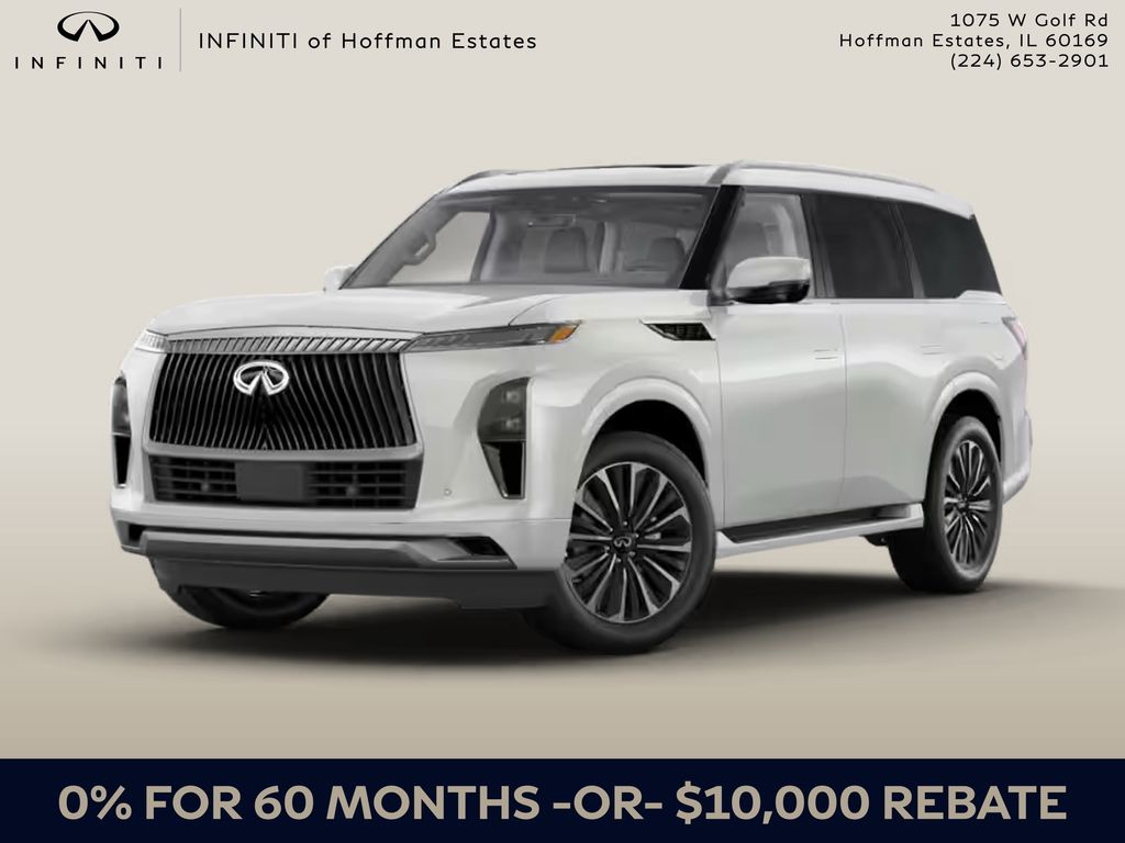 Radiant White 2026 INFINITI QX80 Luxe 4WD SUV / Crossover All-Wheel Drive 9-Speed Automatic