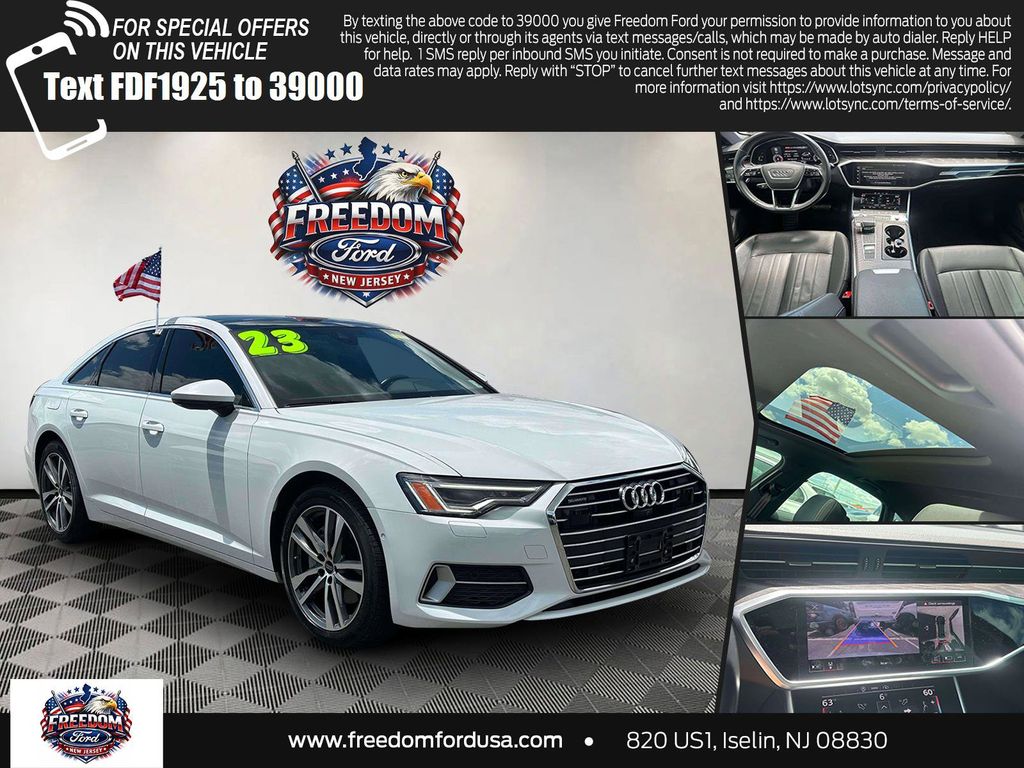Glacier White 2023 Audi A6 Sedan All-Wheel Drive 7-Speed Automatic