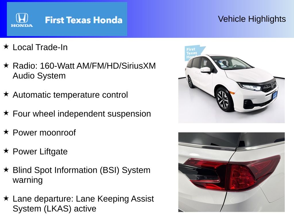Used Car 2025 Honda Odyssey  Ex-l For Sale Under $40,000 In Austin, Texas