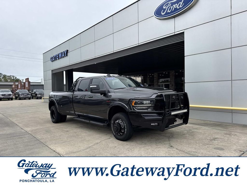 Gray (Granite Crystal Metallic Clearcoat) 2024 RAM 3500 Limited Crew Cab LB DRW 4WD Pickup Truck Four-Wheel Drive 6-Speed Automatic