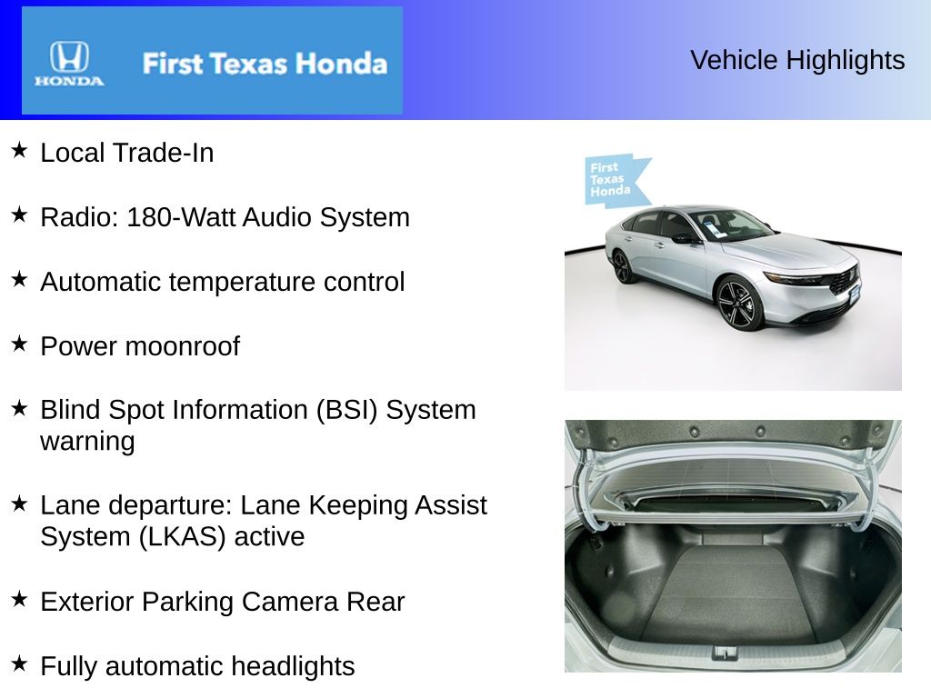 Used Car 2025 Honda Accord Hybrid  Sport For Sale Under $35,000 In Austin, Texas