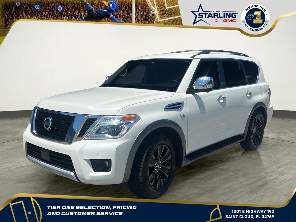 Pearl White 2018 Nissan Armada SUV / Crossover 4X2 7-Speed Automatic