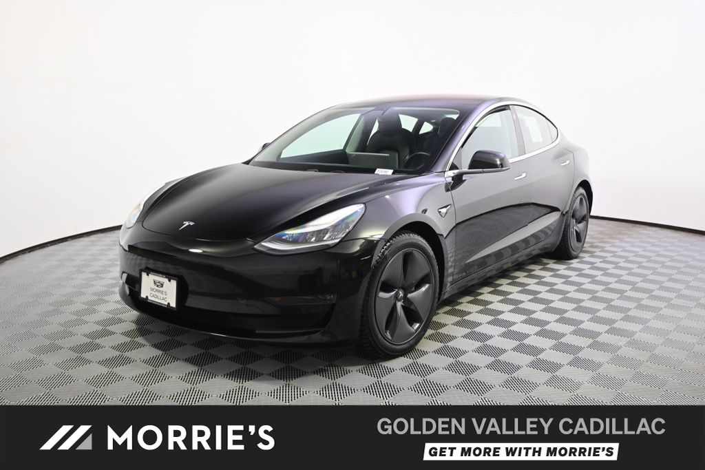 Solid Black 2018 Tesla Model 3 Long Range AWD Sedan All-Wheel Drive 1-Speed Automatic