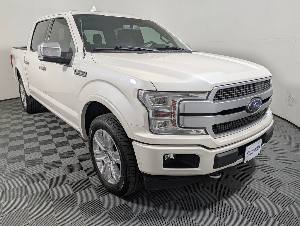 White Platinum Metallic Tri-Coat 2019 Ford F-150 Pickup Truck Four-Wheel Drive Automatic