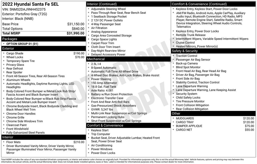 Used 2022 Gray Hyundai SEL image 17