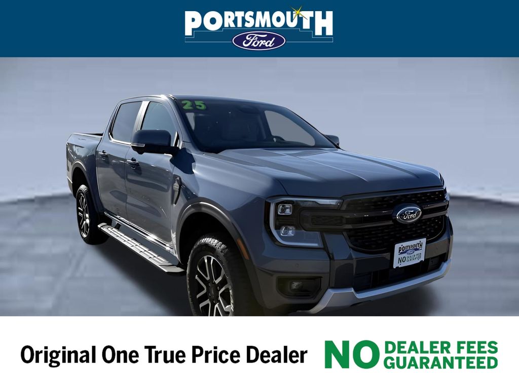 Blue (Azure Gray Metallic) 2025 Ford Ranger Lariat SuperCrew 4WD Pickup Truck Four-Wheel Drive Automatic