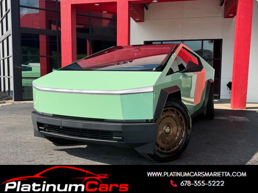 Silver 2025 Tesla Cybertruck Pickup Truck All-Wheel Drive 1-Speed Automatic