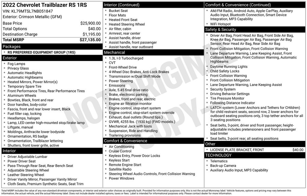 Certified Used 2022 Red Chevrolet RS image 5