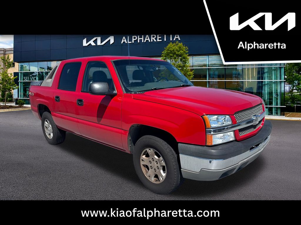 Victory Red 2003 Chevrolet Avalanche Pickup Truck Four-Wheel Drive 4-Speed Automatic Overdrive