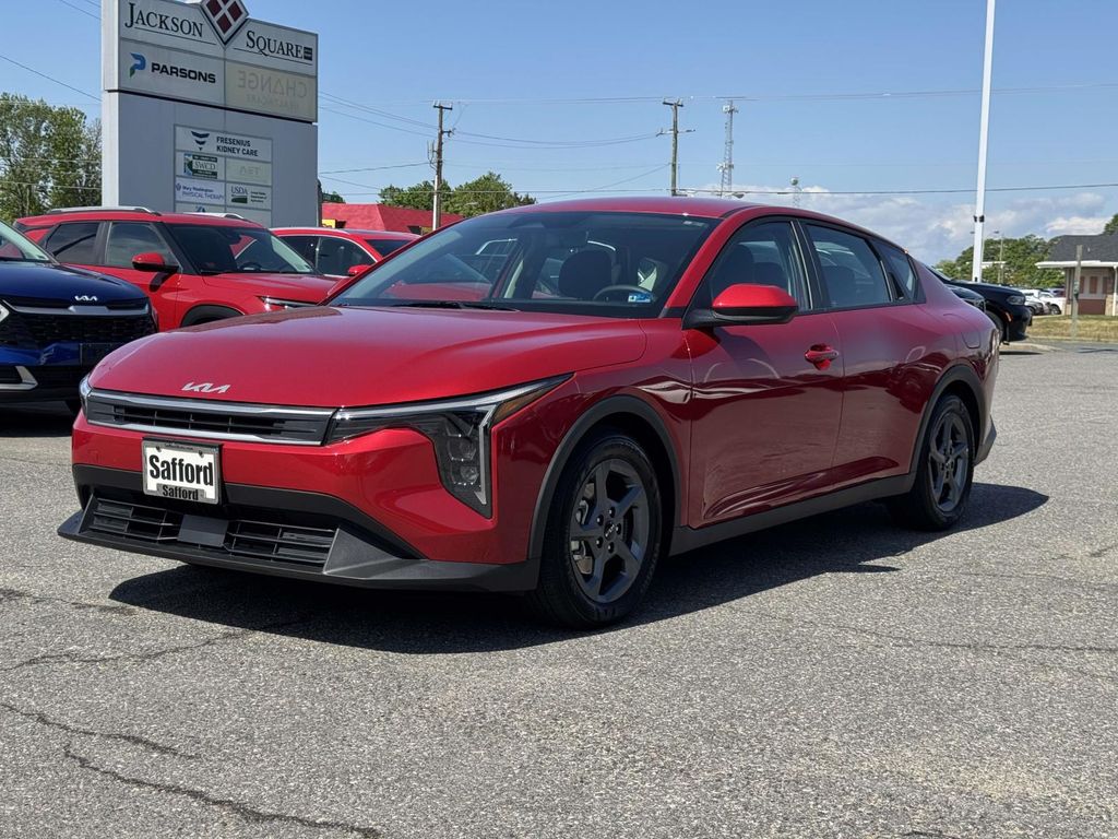 Currant Red 2025 Kia K4 LXS FWD Sedan Front-Wheel Drive Continuously Variable Transmission