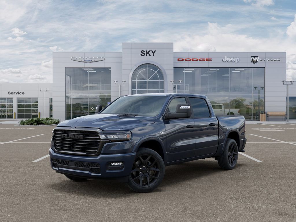 Forged Blue Metallic 2026 RAM 1500 Laramie Crew Cab 4WD Pickup Truck Four-Wheel Drive 8-Speed Automatic