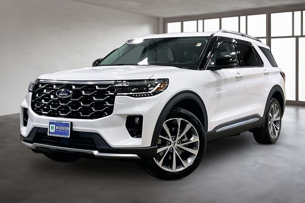 Star White Metallic Tri-Coat 2025 Ford Explorer Platinum AWD SUV / Crossover All-Wheel Drive Automatic