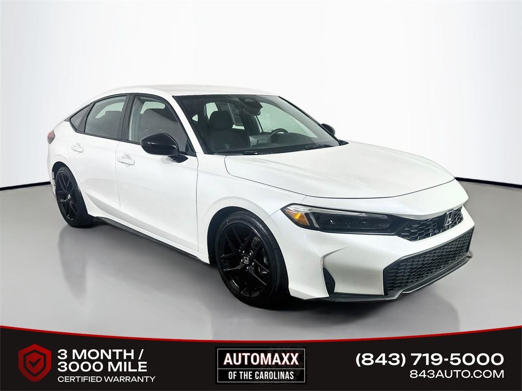 White 2025 Honda Civic Hatchback Hatchback Front-Wheel Drive Continuously Variable Transmission