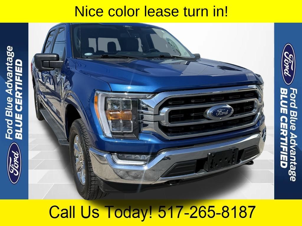 Atlas Blue Metallic 2022 Ford F-150 XLT SuperCrew 4WD Pickup Truck Four-Wheel Drive Automatic