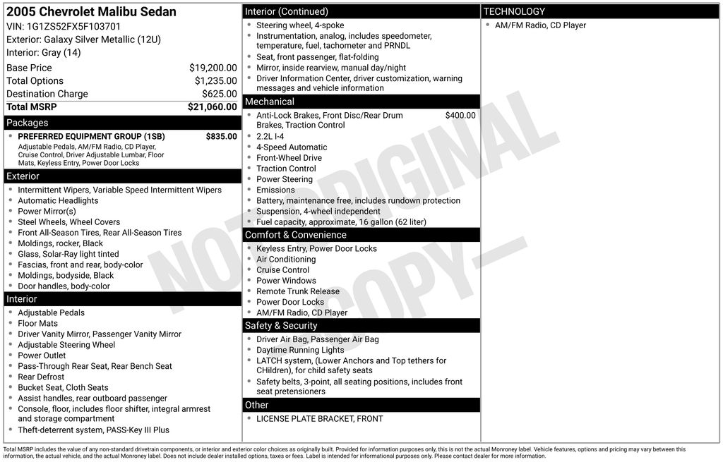 2005 Chevrolet Malibu's photo