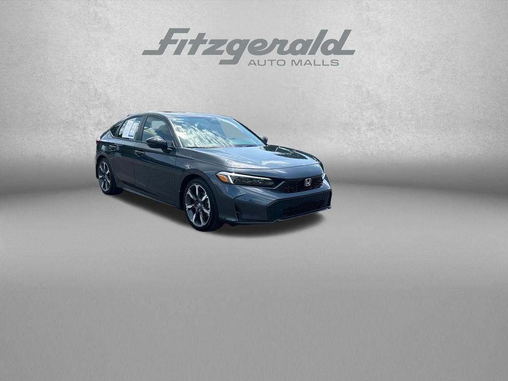 Gray 2025 Honda Civic Hybrid Hatchback Front-Wheel Drive Continuously Variable Transmission