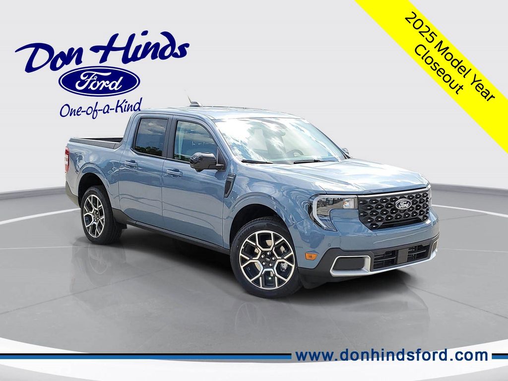 Blue (Azure Gray Metallic Tri-Coat) 2025 Ford Maverick Lariat SuperCrew AWD Pickup Truck All-Wheel Drive 8-Speed Automatic