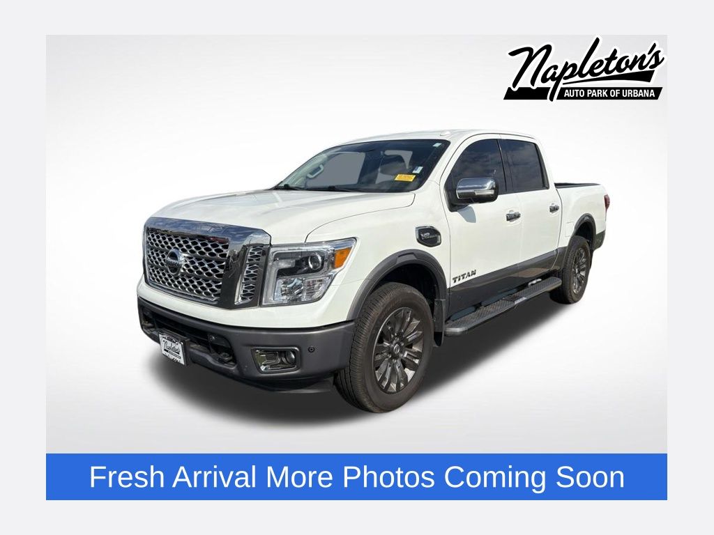 Pearl White Metallic 2017 Nissan Titan Platinum Reserve Crew Cab 4WD Pickup Truck Four-Wheel Drive 7-Speed Automatic