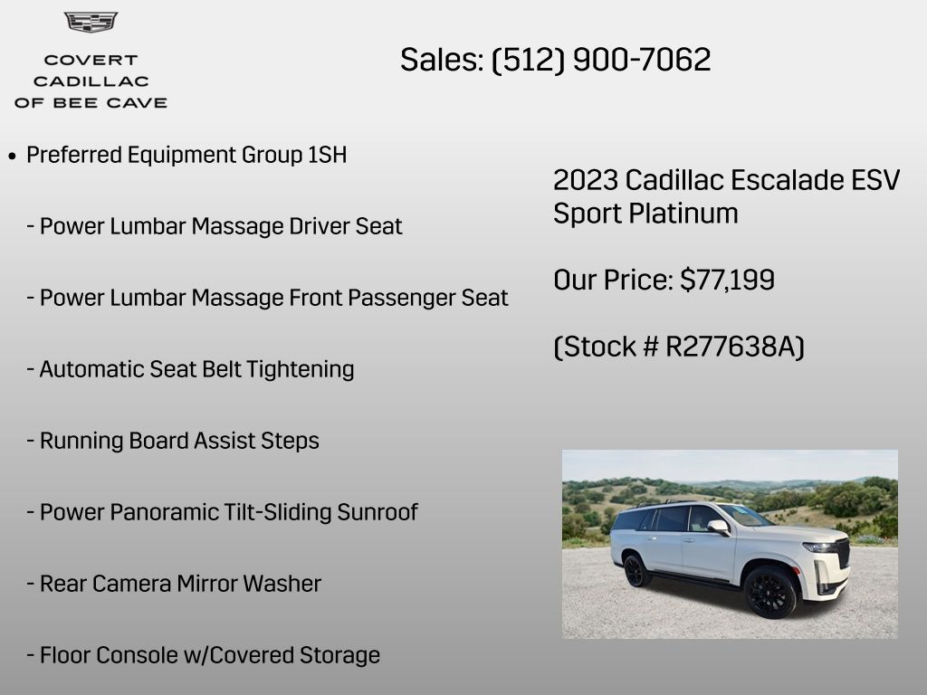 Used Car 2023 Cadillac Escalade Esv  Sport Platinum For Sale Under $80,000 In Austin, Texas