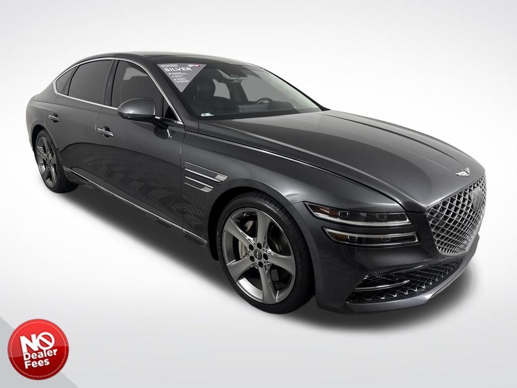 Himalayan Gray 2021 Genesis G80 3.5T RWD Sedan Rear-Wheel Drive 8-Speed Automatic