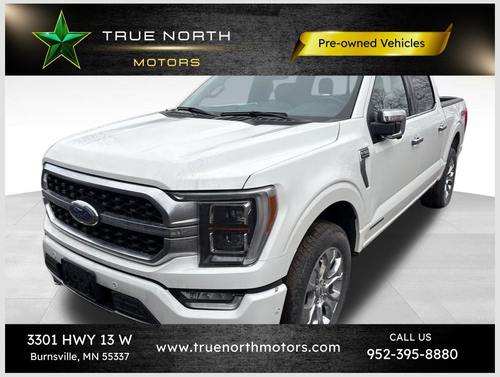 Star White Metallic Tri-Coat 2022 Ford F-150 Platinum SuperCrew 4WD Pickup Truck Four-Wheel Drive Automatic