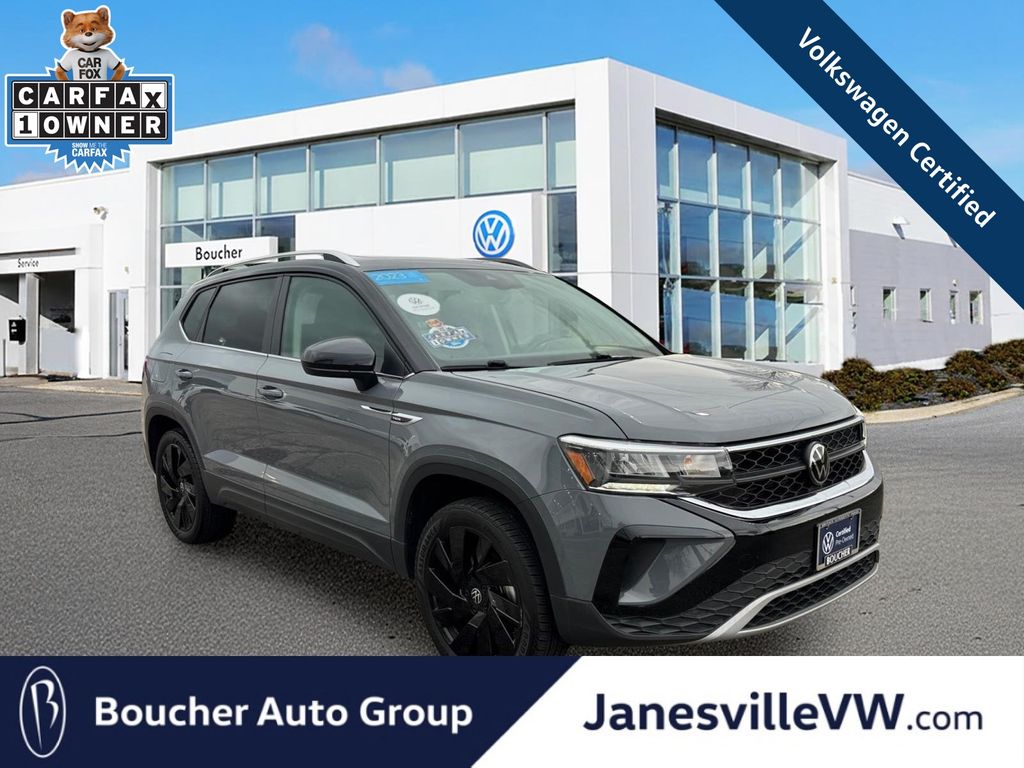 Pure Gray 2023 Volkswagen Taos SE 4Motion SUV / Crossover All-Wheel Drive 7-Speed Dual Clutch