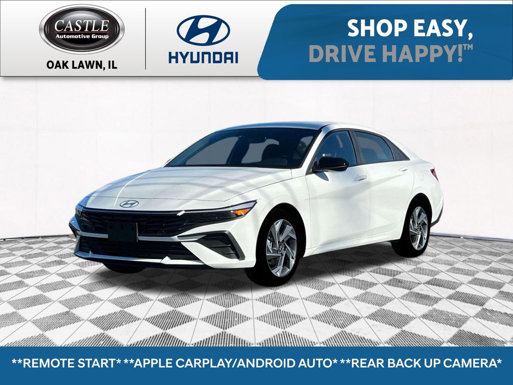 Serenity White 2025 Hyundai Elantra Sedan Front-Wheel Drive Continuously Variable Transmission