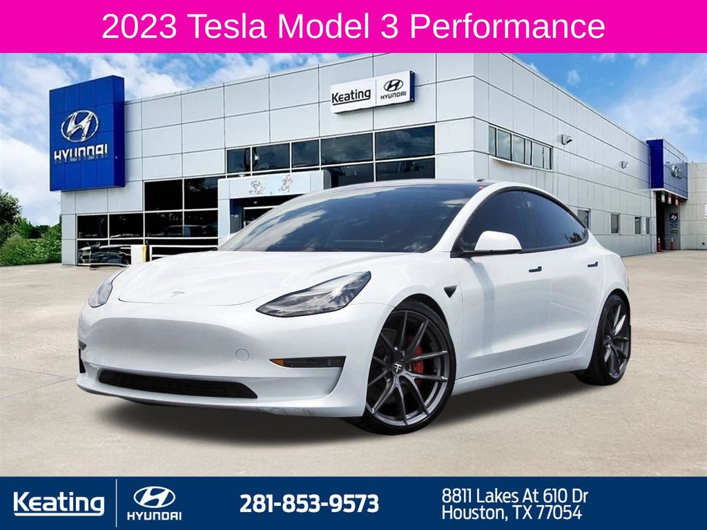 Pearl White Multi-Coat 2023 Tesla Model 3 Performance AWD Sedan All-Wheel Drive 1-Speed Automatic