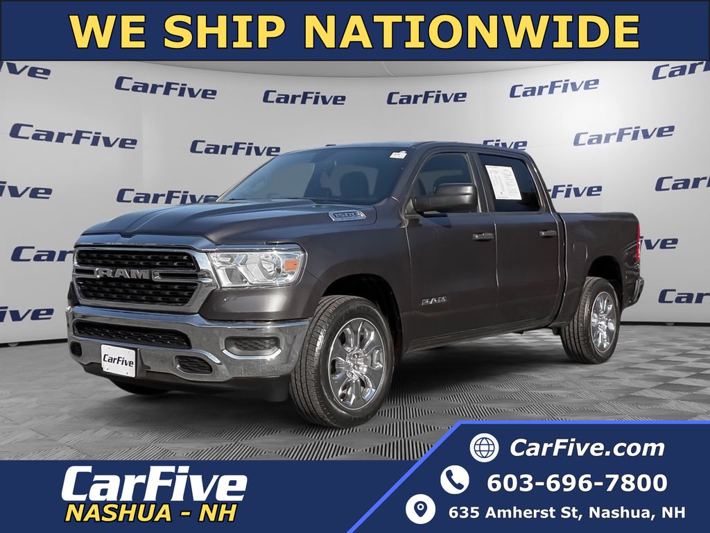 Gray (Granite Crystal Metallic Clearcoat) 2023 RAM 1500 Big Horn Crew Cab 4WD Pickup Truck Four-Wheel Drive 8-Speed Automatic