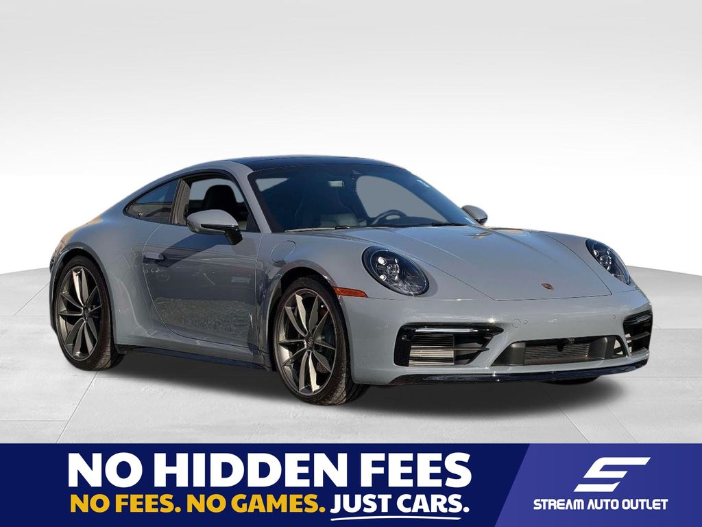Gray (Arctic Grey) 2024 Porsche 911 Coupe Rear-Wheel Drive 8-Speed Automatic