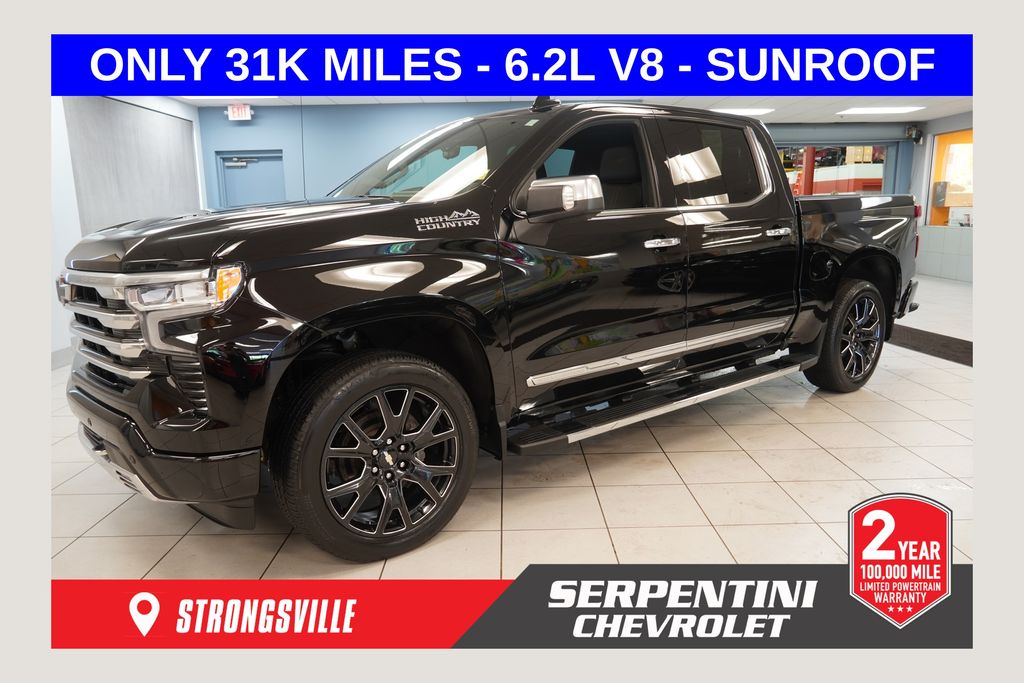 Black 2024 Chevrolet Silverado 1500 High Country Crew Cab 4WD Pickup Truck Four-Wheel Drive Automatic