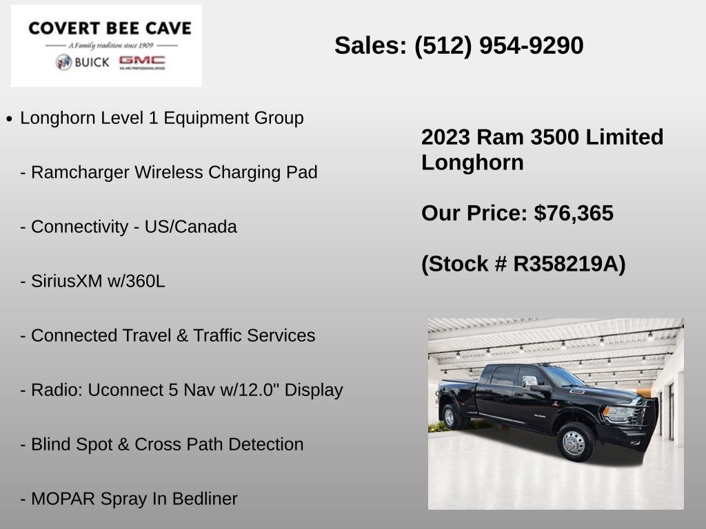 Used Car 2023 Ram 3500  Laramie Longhorn For Sale Under $80,000 In Austin, Texas