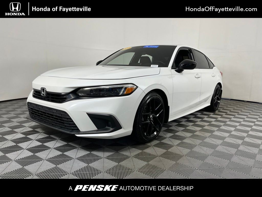 Platinum White Pearl 2023 Honda Civic Sedan Front-Wheel Drive Continuously Variable Transmission