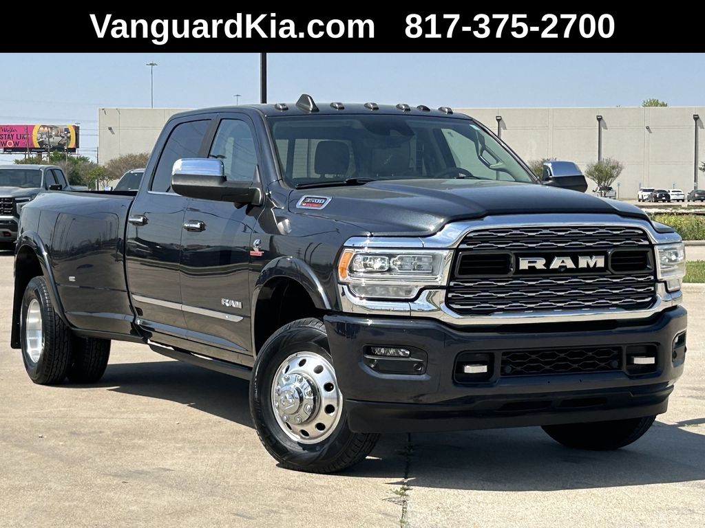 Gray (Maximum Steel Metallic Clearcoat) 2022 RAM 3500 Limited Crew Cab LB DRW 4WD Pickup Truck Four-Wheel Drive 6-Speed Automatic