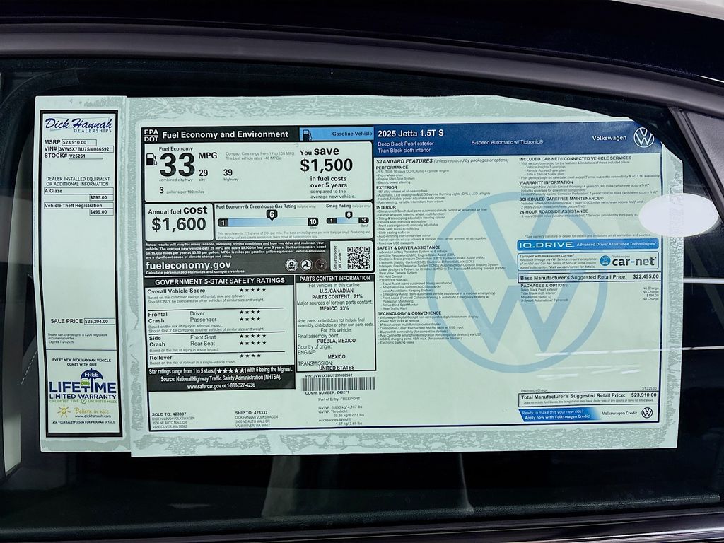 2025 Volkswagen Jetta 1.5T S