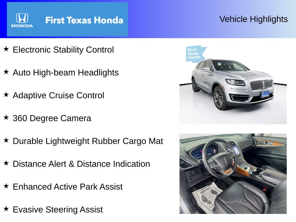 Used Car 2020 Lincoln Nautilus  Reserve For Sale Under $20,000 In Austin, Texas