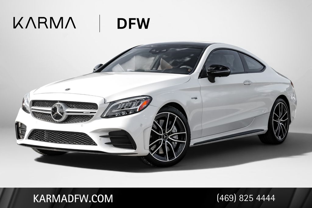 MANUFAKTUR Diamond White Metallic 2022 Mercedes-Benz C-Class AMG C 43 Coupe 4MATIC Coupe All-Wheel Drive 9-Speed Automatic