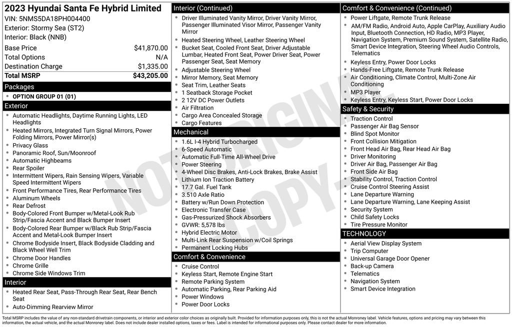 2023 Hyundai Santa Fe Hybrid Limited