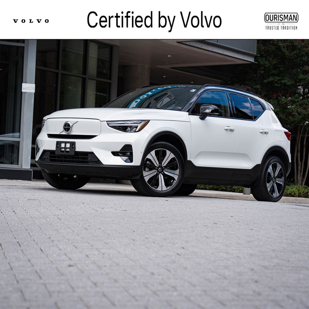 Crystal White 2023 Volvo XC40 Recharge SUV / Crossover All-Wheel Drive 1-Speed Automatic