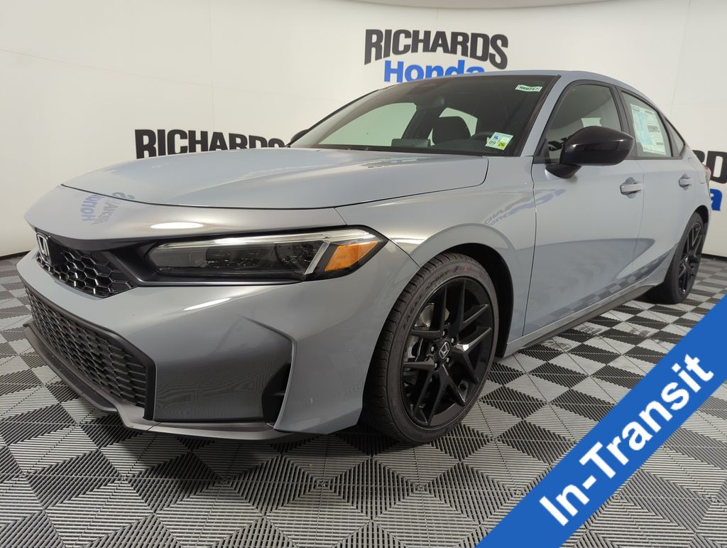 Urban Gray Pearl 2026 Honda Civic Hatchback Sport FWD Hatchback Front-Wheel Drive Continuously Variable Transmission
