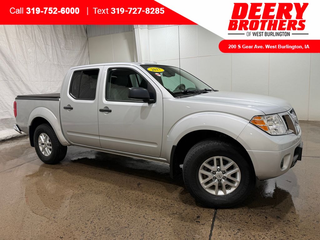 Brilliant Silver 2017 Nissan Frontier SV V6 Crew Cab 4WD Pickup Truck Four-Wheel Drive 5-Speed Automatic Overdrive