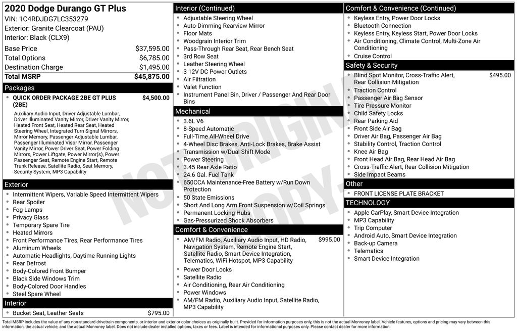 Certified Used 2020 Gray Dodge GT Plus image 5