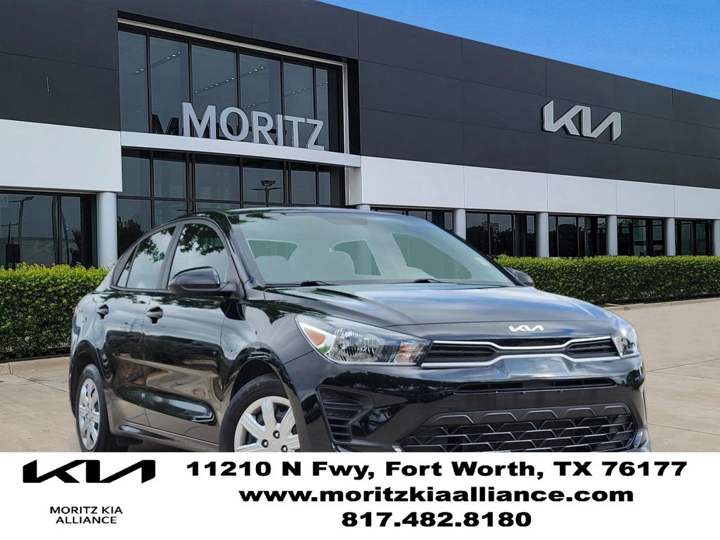 Aurora Black 2023 Kia Rio S FWD Sedan Front-Wheel Drive Continuously Variable Transmission